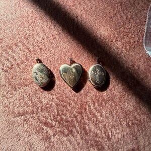 Elegant Rose Gold Locket Set Pendants